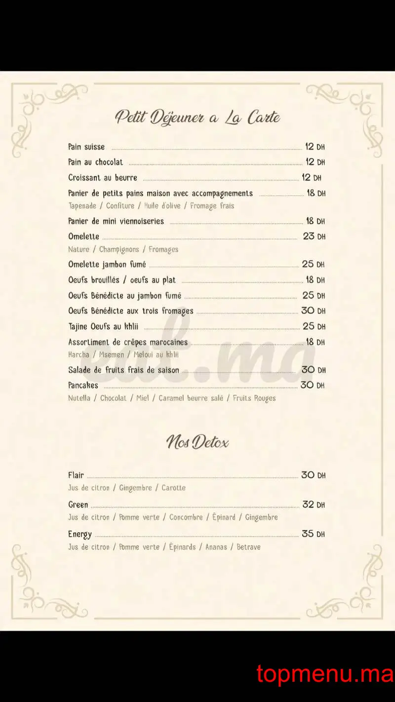 Flair Café Brunch menu page 2