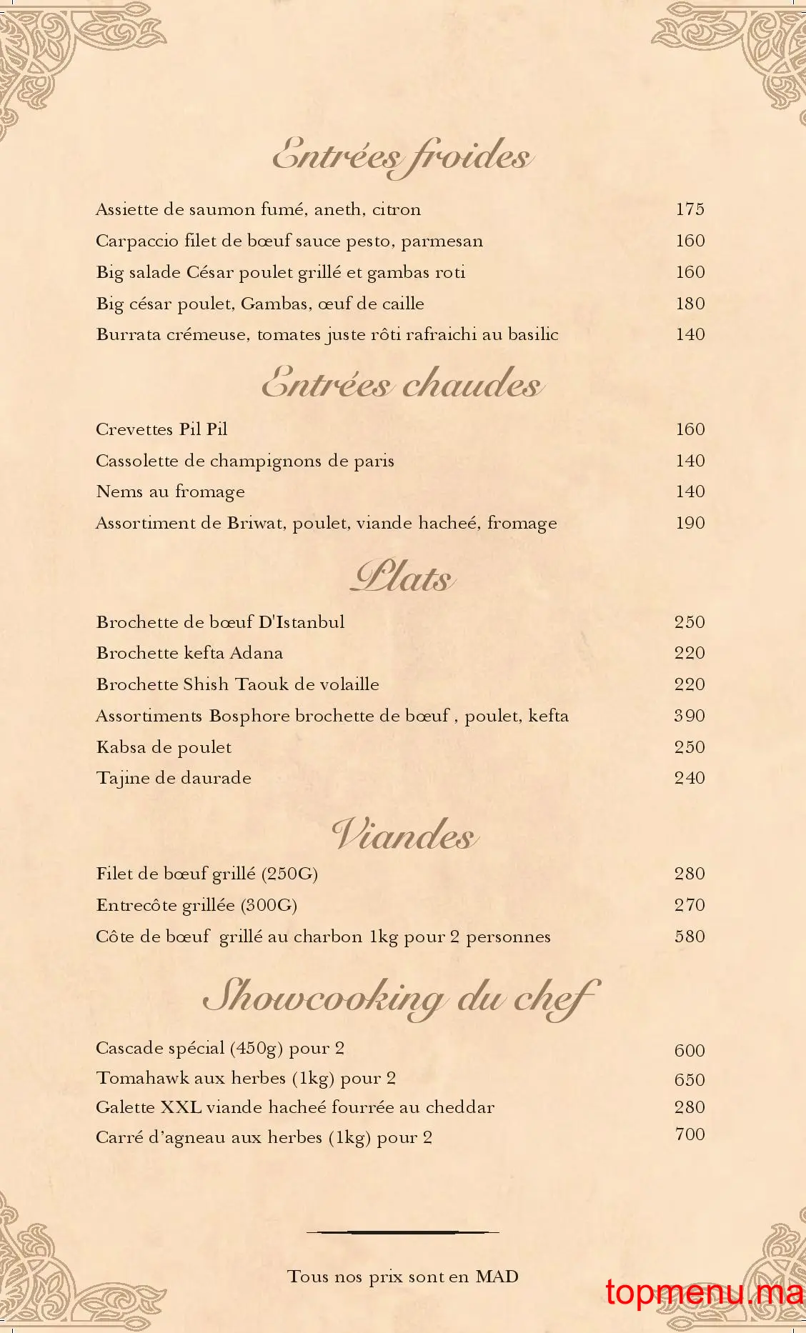 Bosphore menu page 3