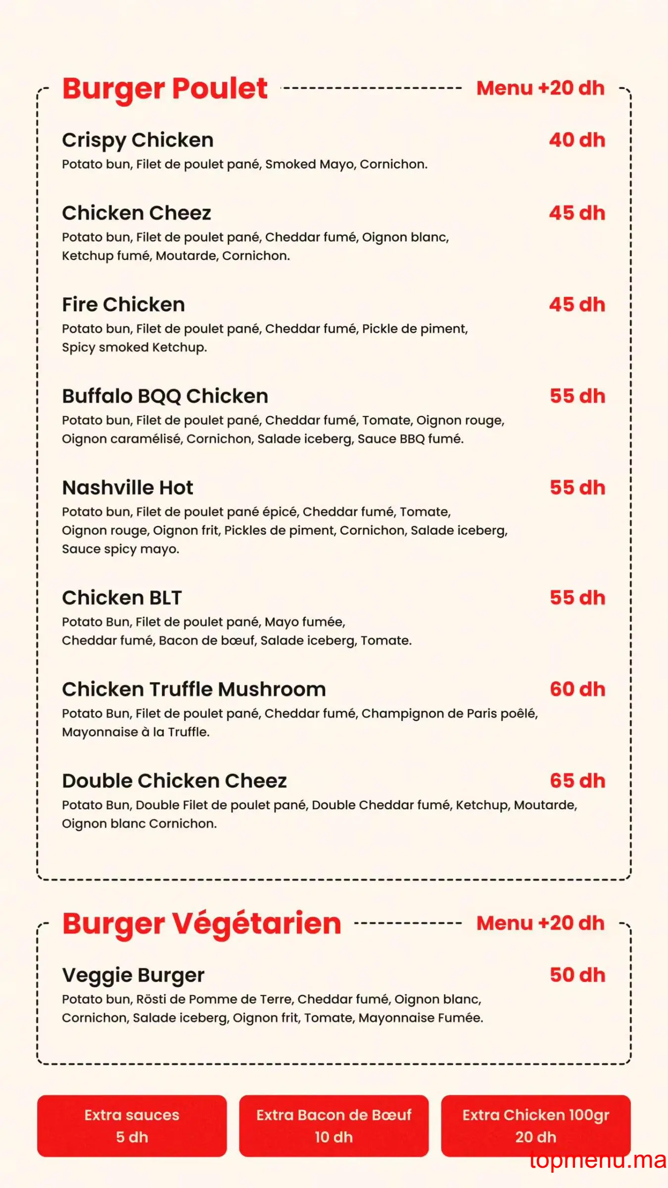 Smoky Burgers menu page 2