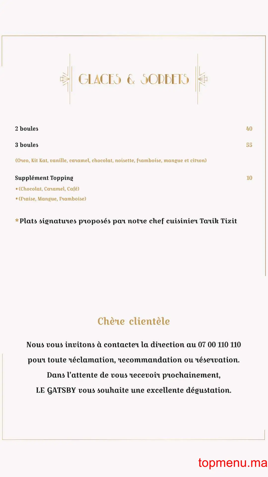 Le Gatsby menu page 2