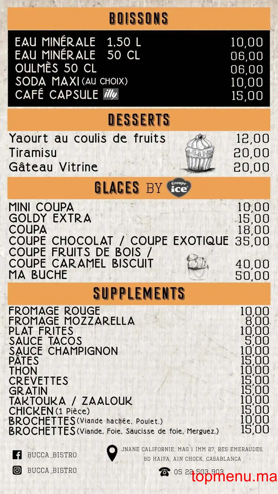 Bucca Bistro menu page 9