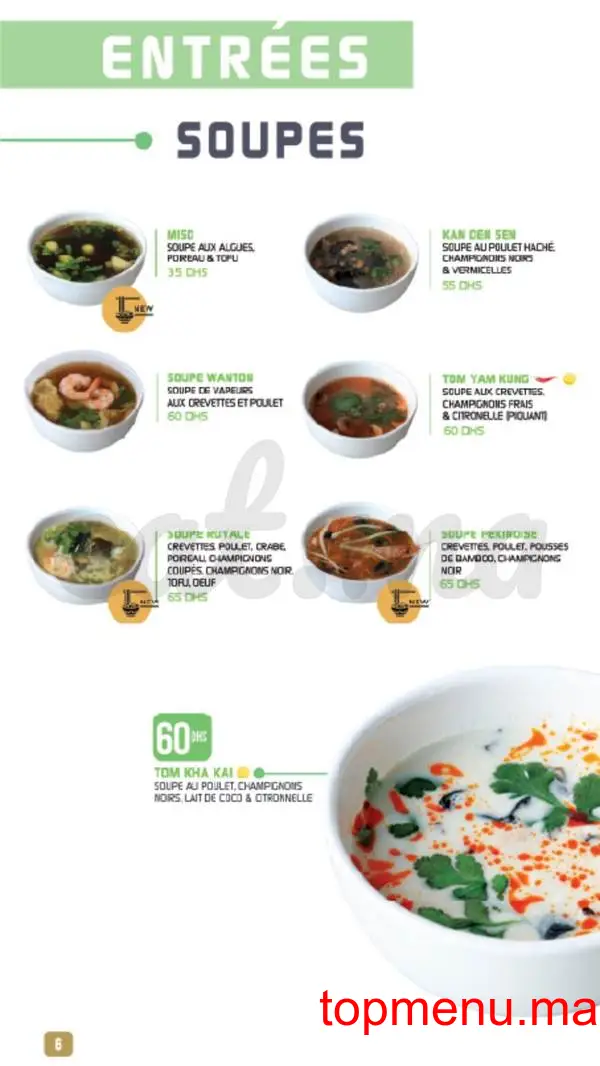 Shiru – Sushis – Thaï & Woks menu page 5