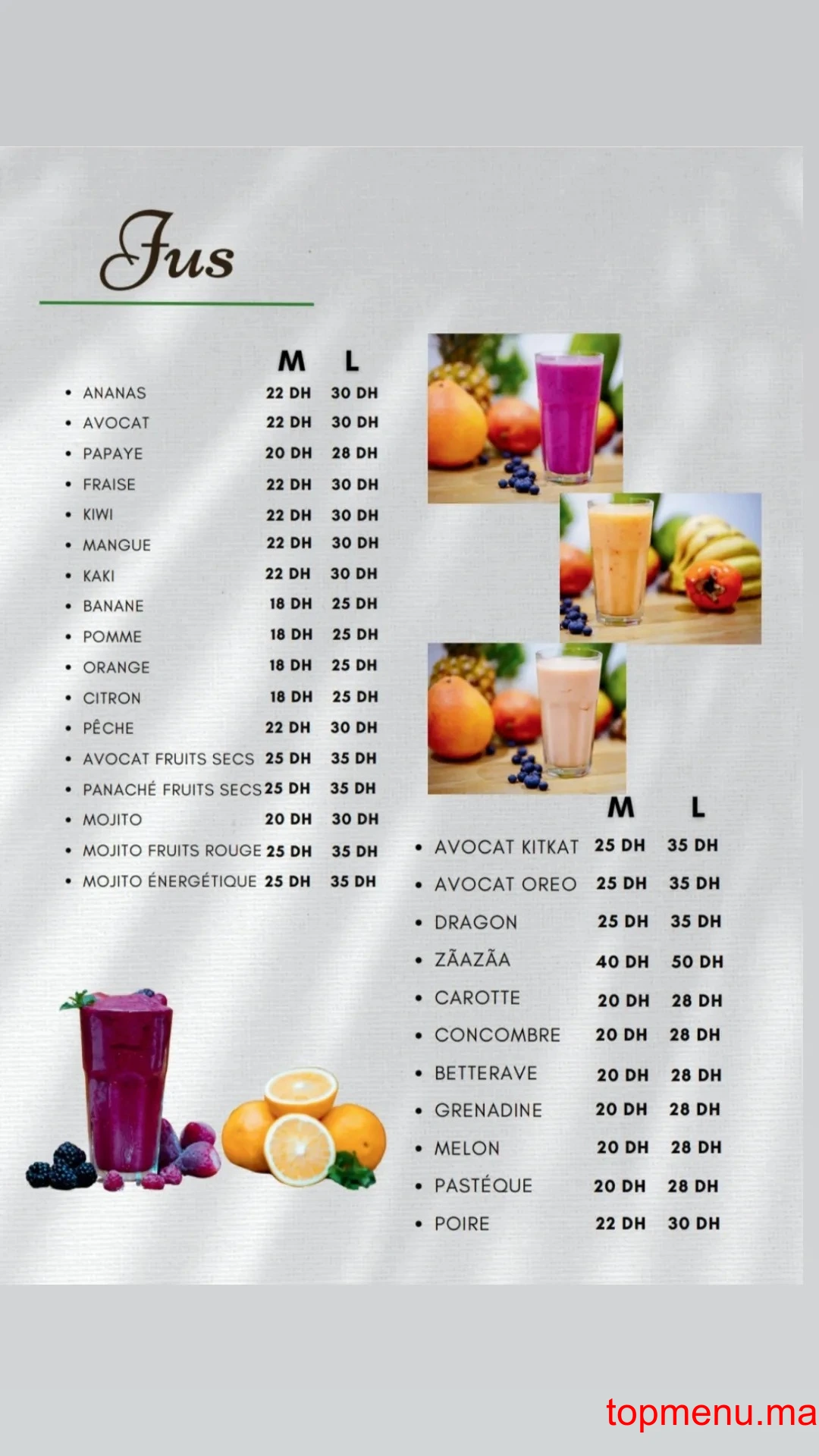 Natural Juice Ghandi menu page 4