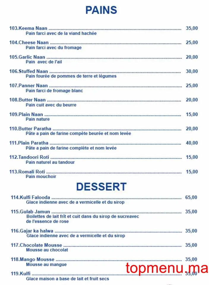 india palace menu page 1