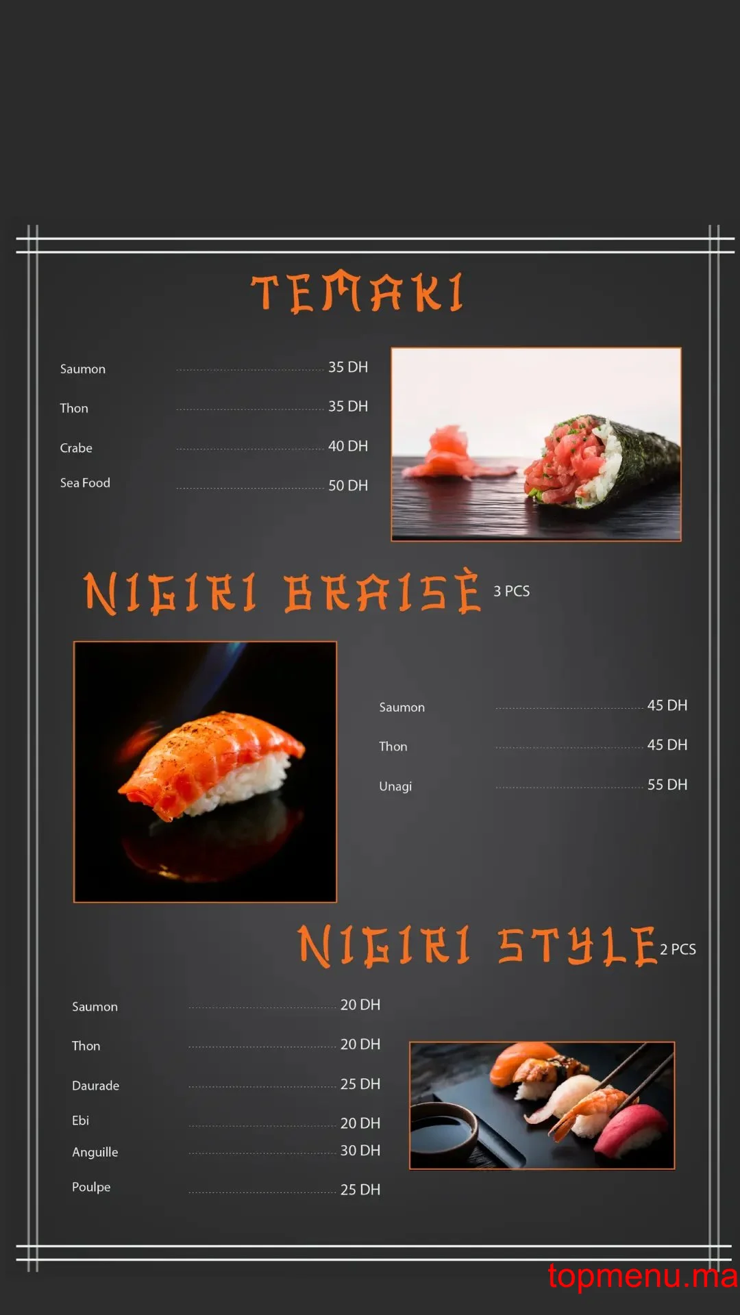 Go Sushi menu page 6