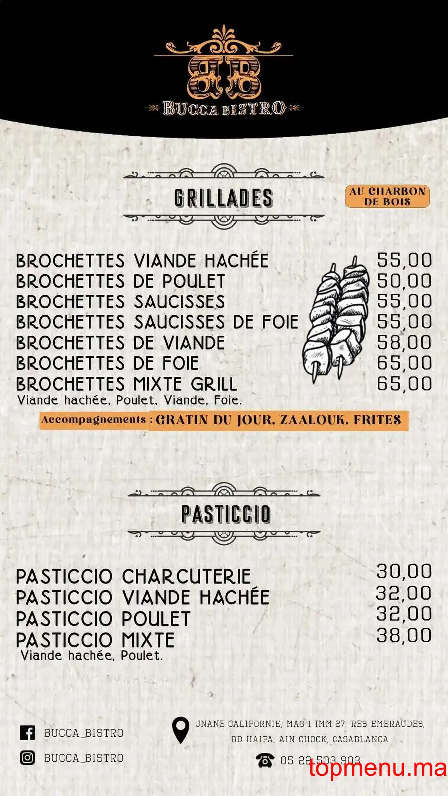 Bucca Bistro menu page 6