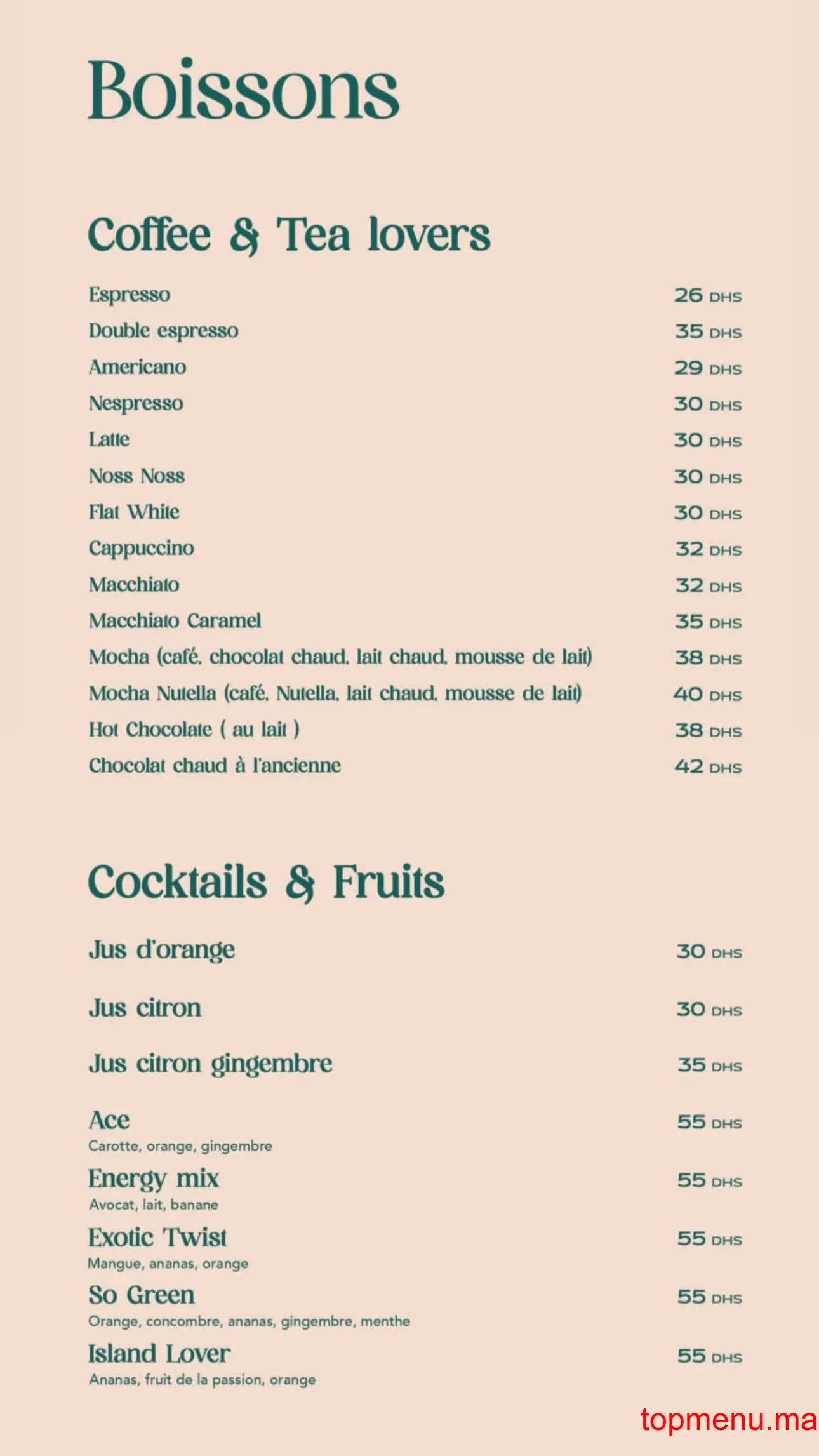 Coco palm menu page 5