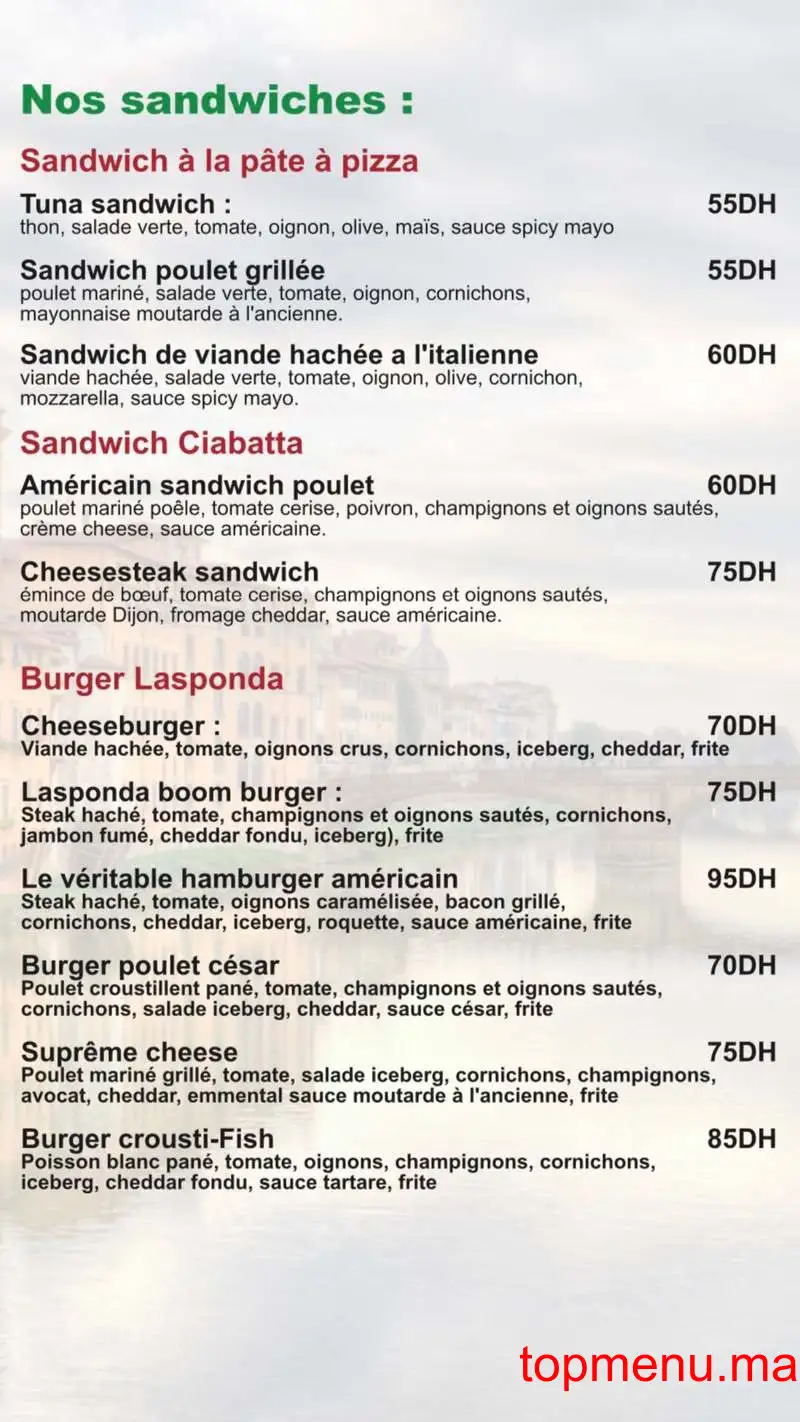 Lasponda menu page 5