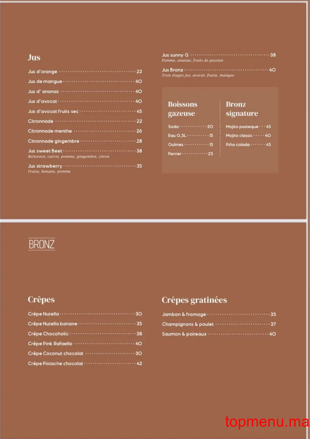 Bronz menu page 3