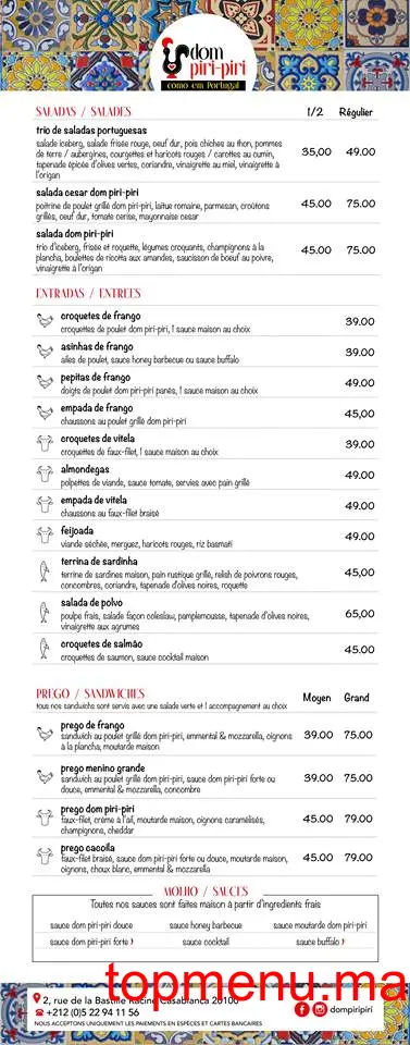 dom piri-piri menu page 2