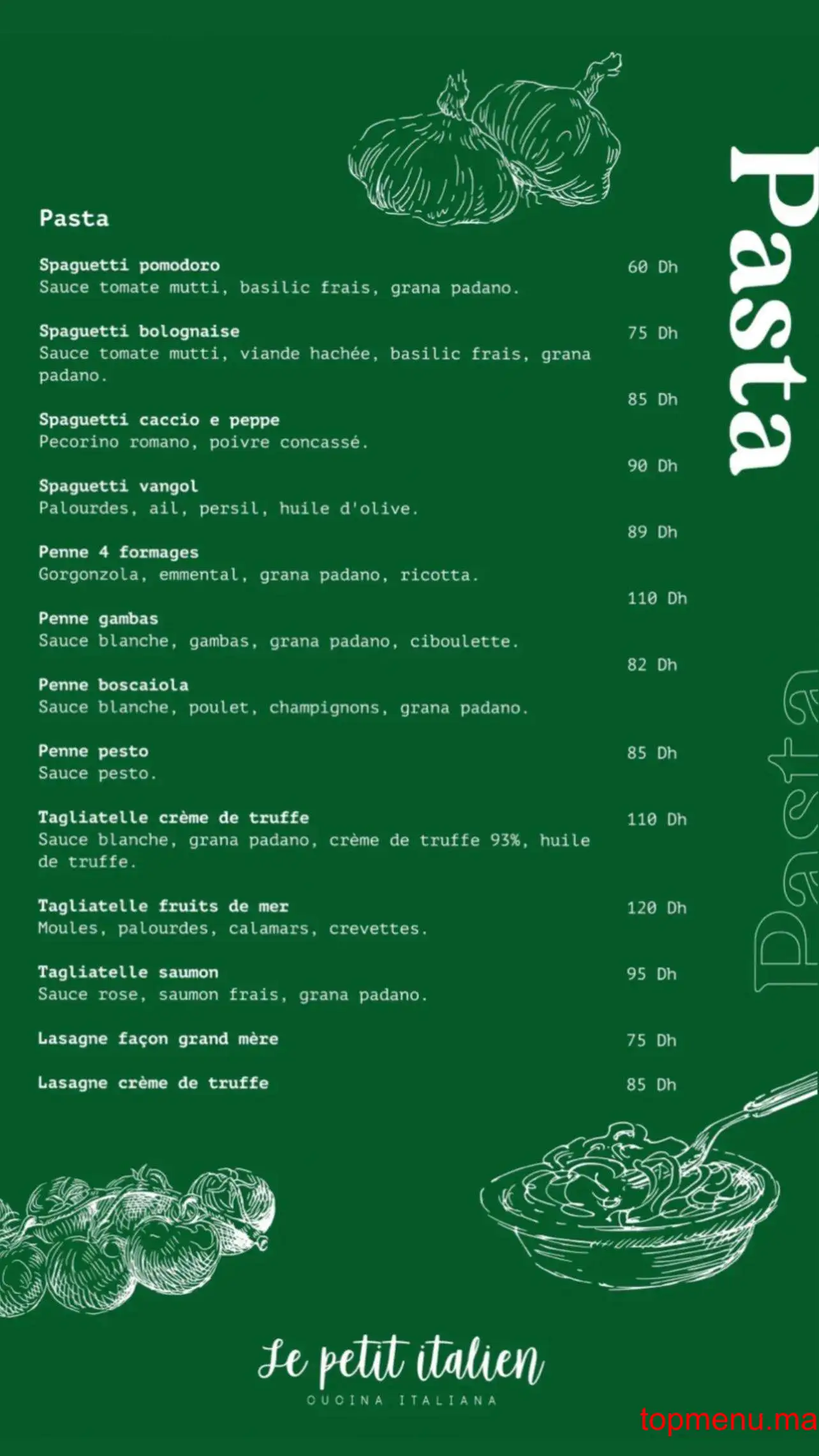 Le Petit Italien Gauthier menu page 4