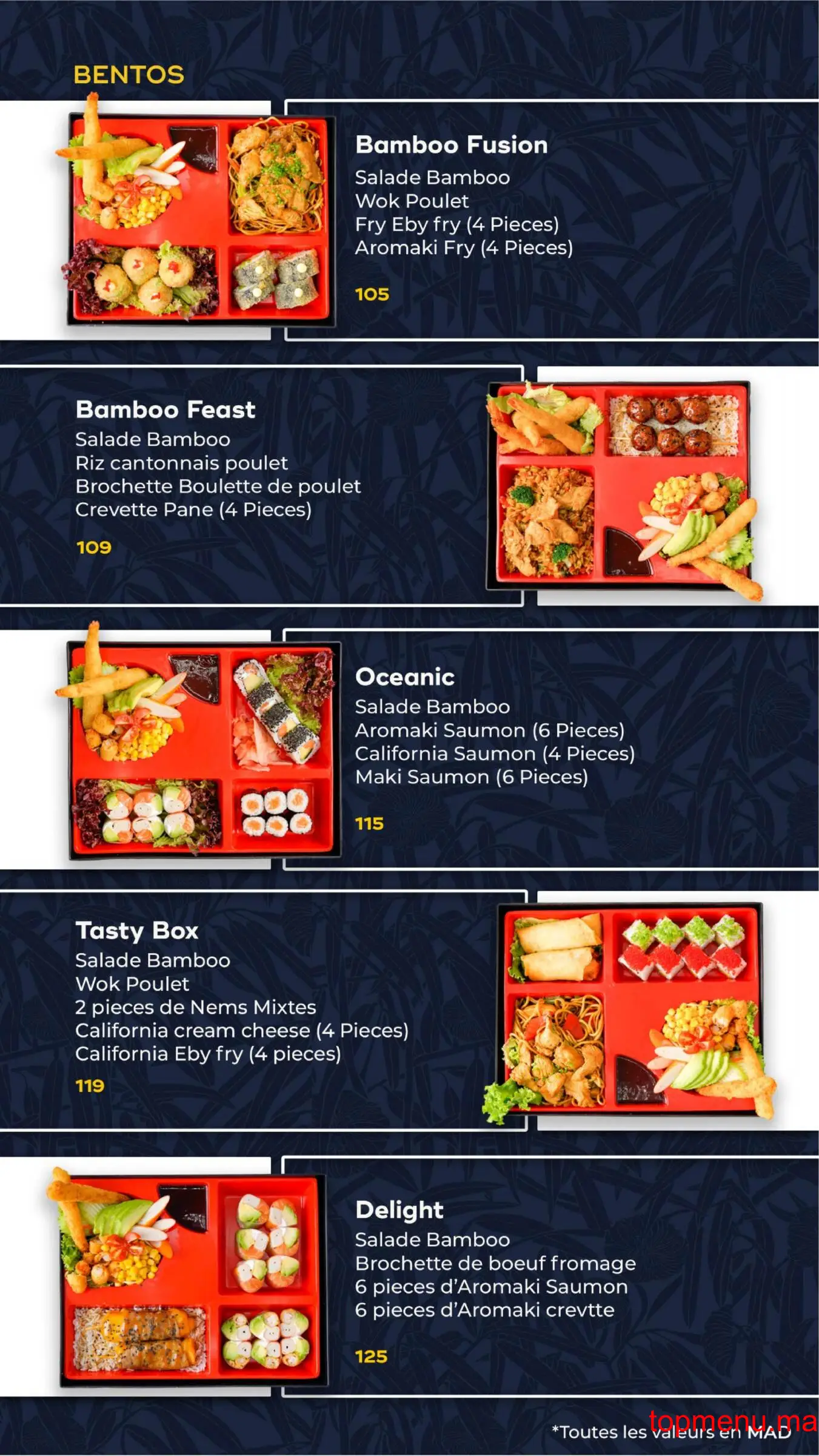 Bamboo Fusion Asiatique menu page 10