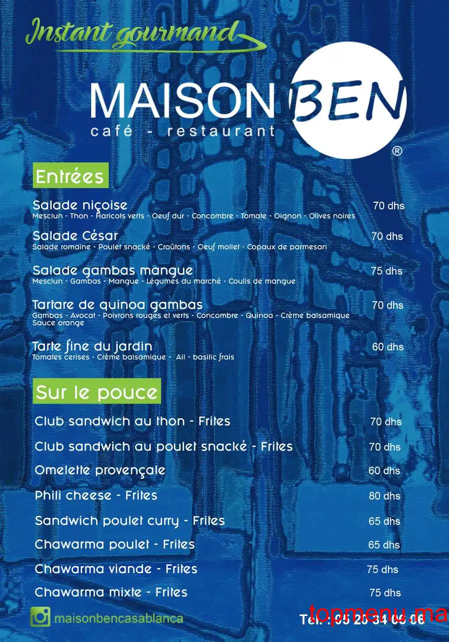 Maison Ben menu page 3