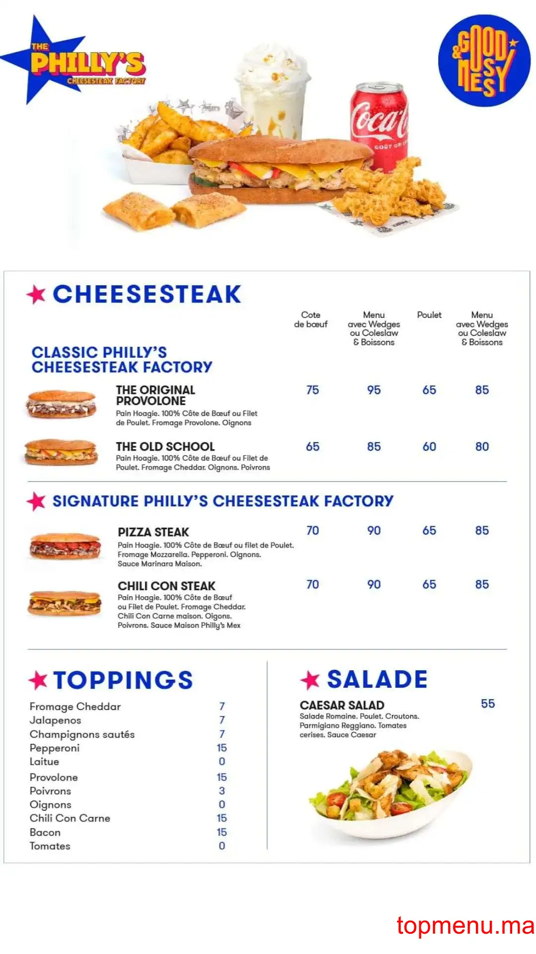 The Philly’s CheeseStake Factory menu page 1