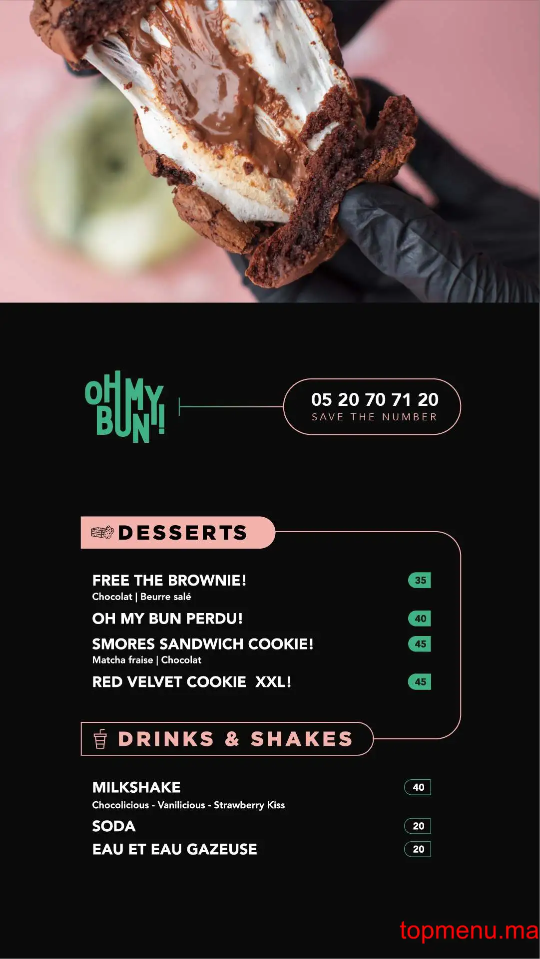 Oh My Bun Dar Bouazza menu page 1