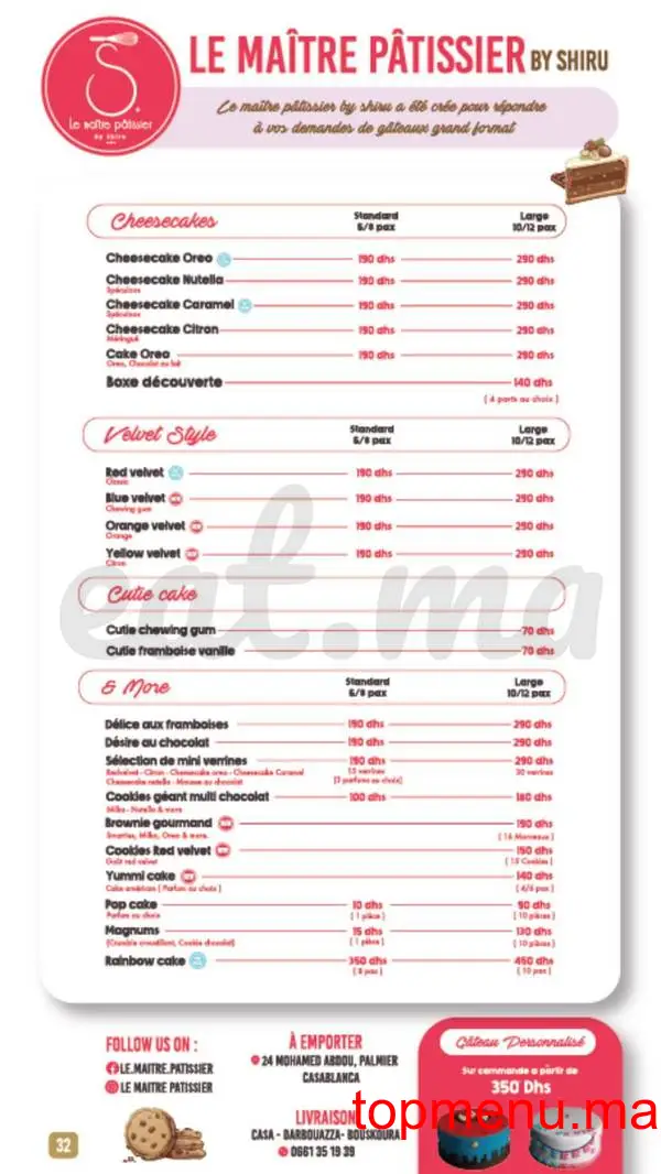 Shiru – Sushis – Thaï & Woks menu page 31