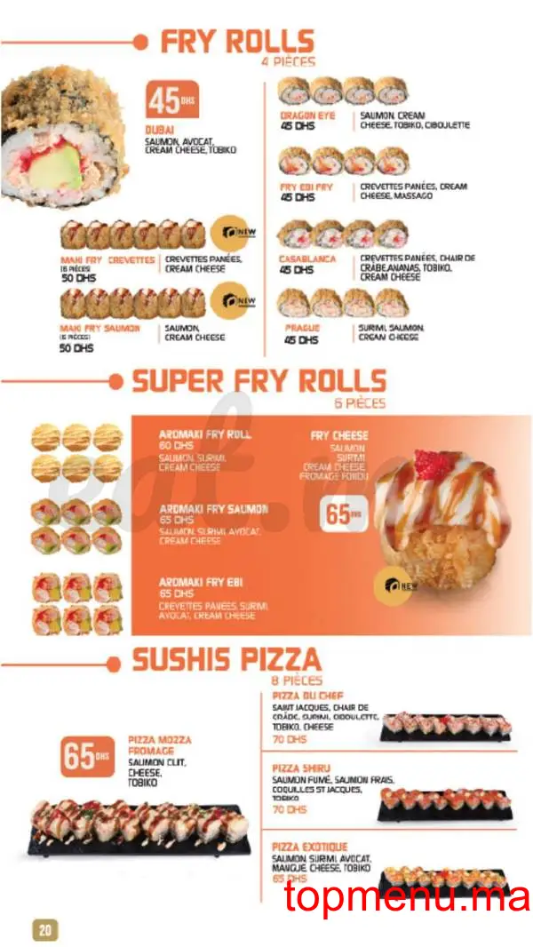 Shiru – Sushis – Thaï & Woks menu page 19