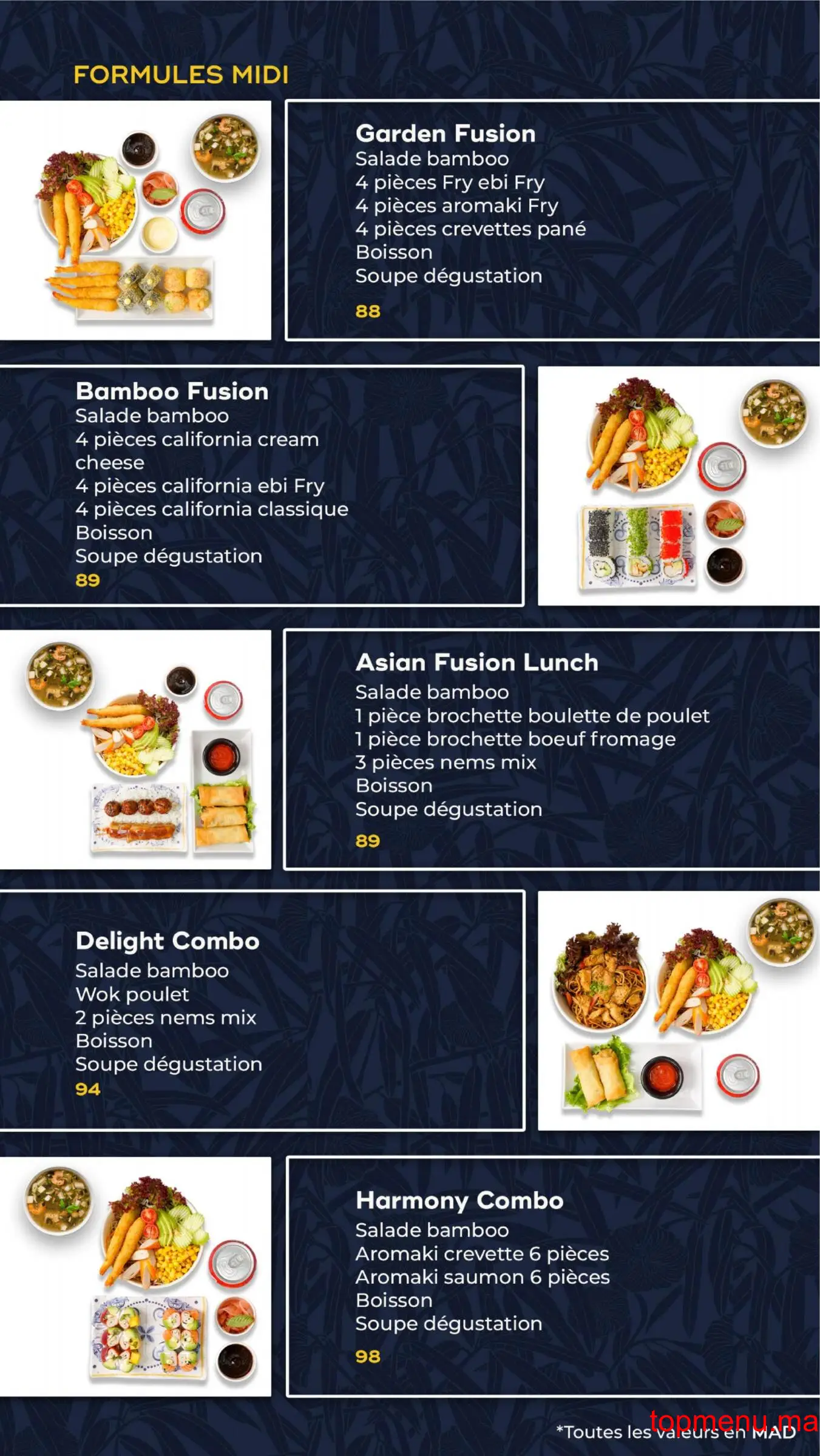 Bamboo Fusion Asiatique menu page 11