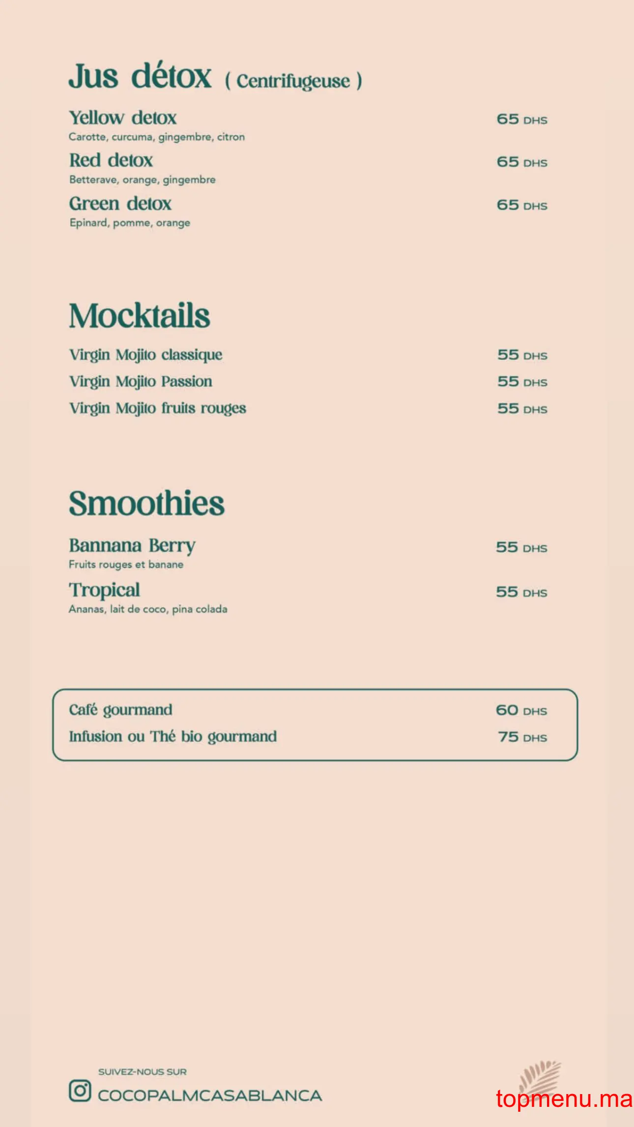 Coco palm menu page 9