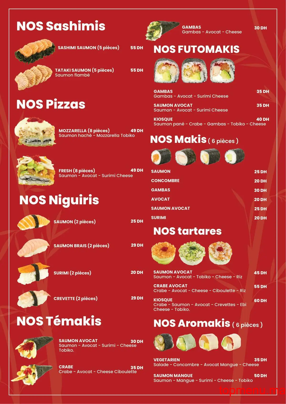 Sushi Kiosque menu page 5