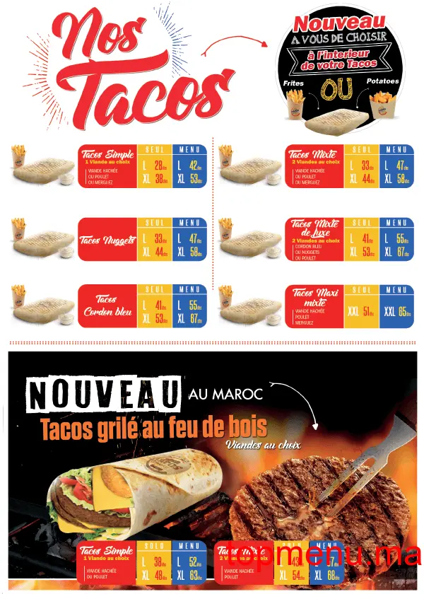 Tacos de France menu page 2