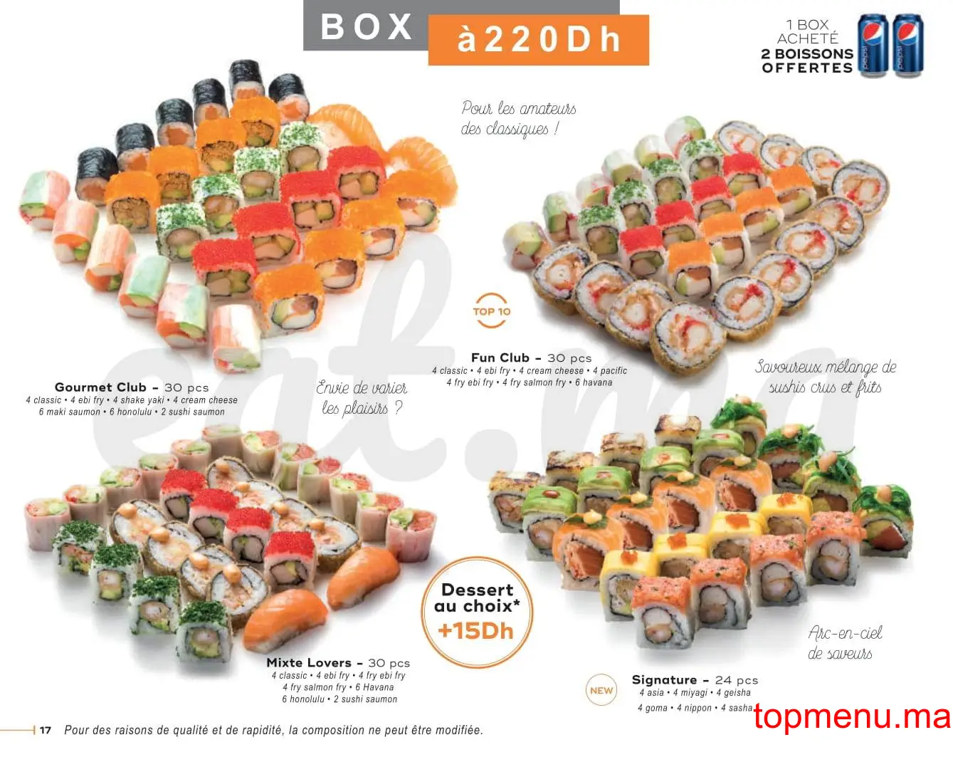 SushiClub Californie menu page 17