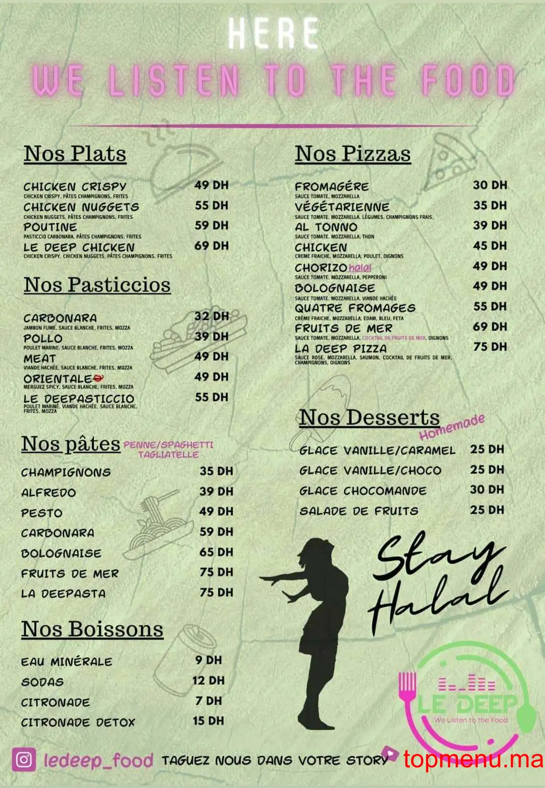 Le Deep Food menu page 2