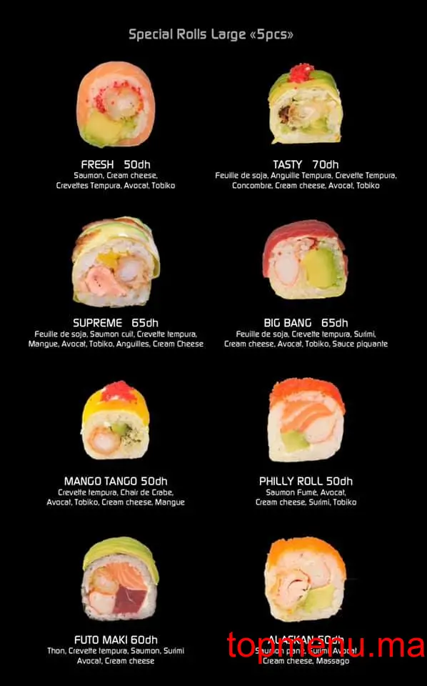 Sushi Box menu page 3