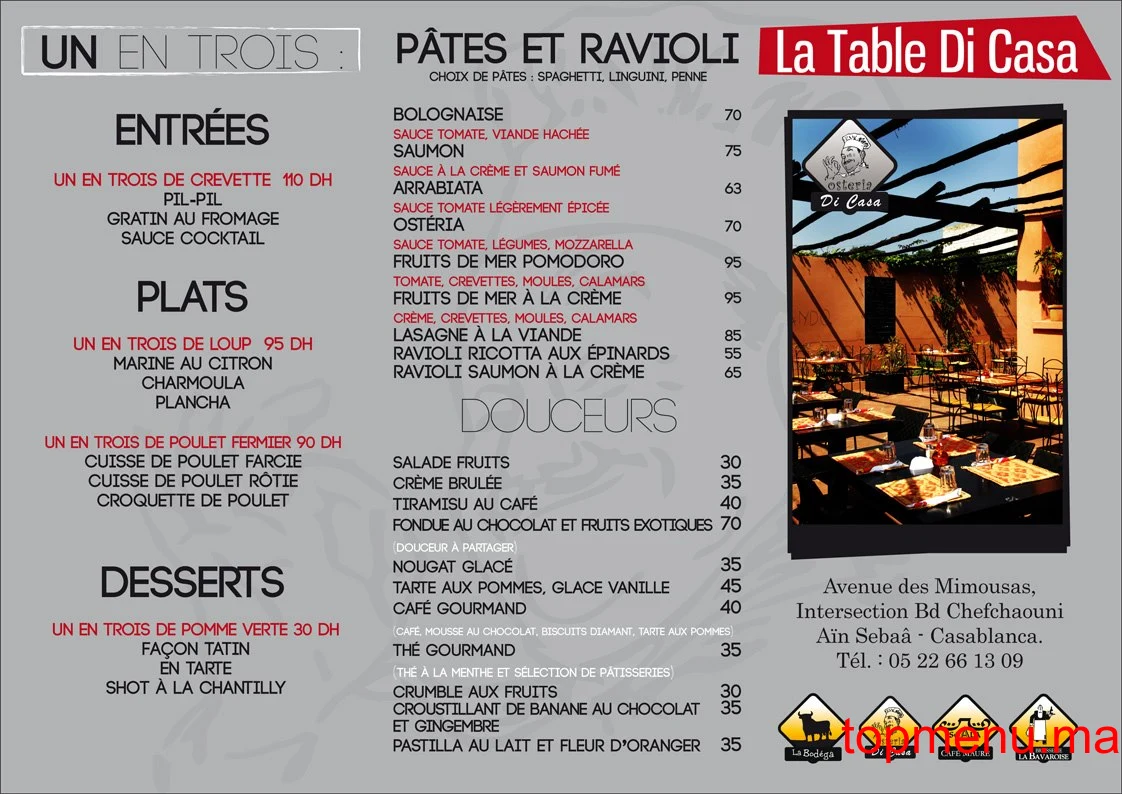 Ostéria Tabla Di Casa menu page 2