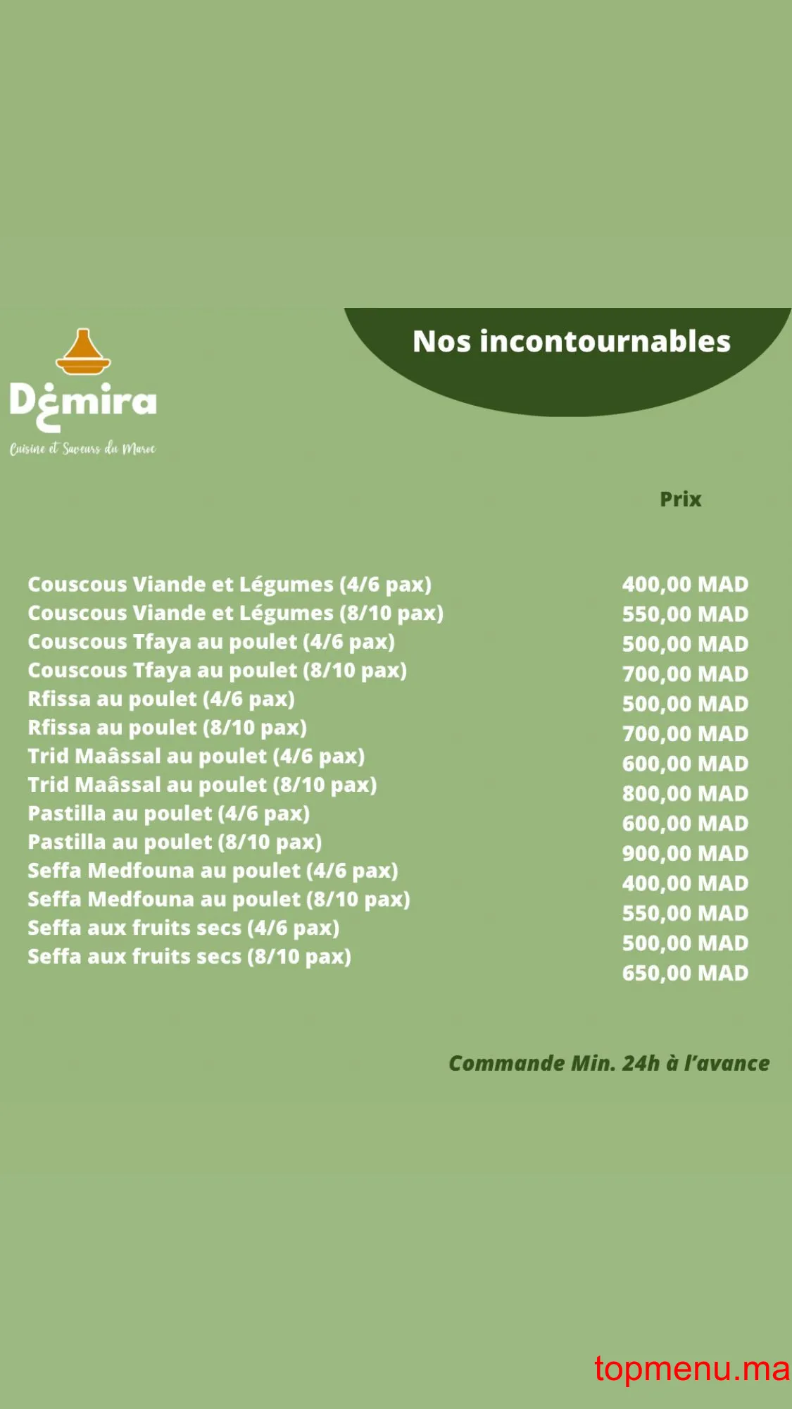 Dghmira menu page 2