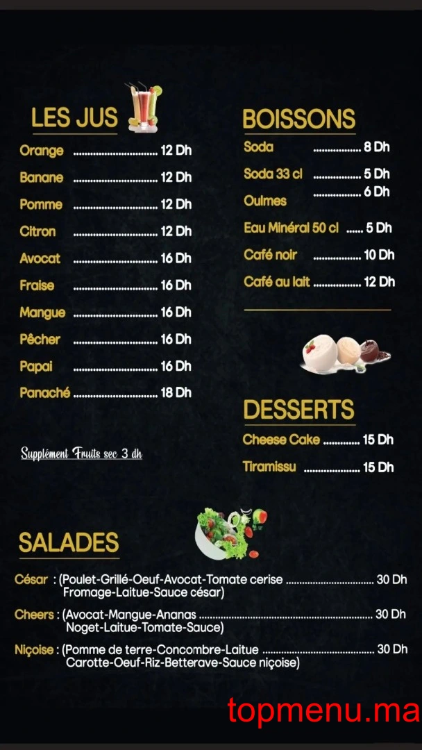 Cheers grill menu page 2