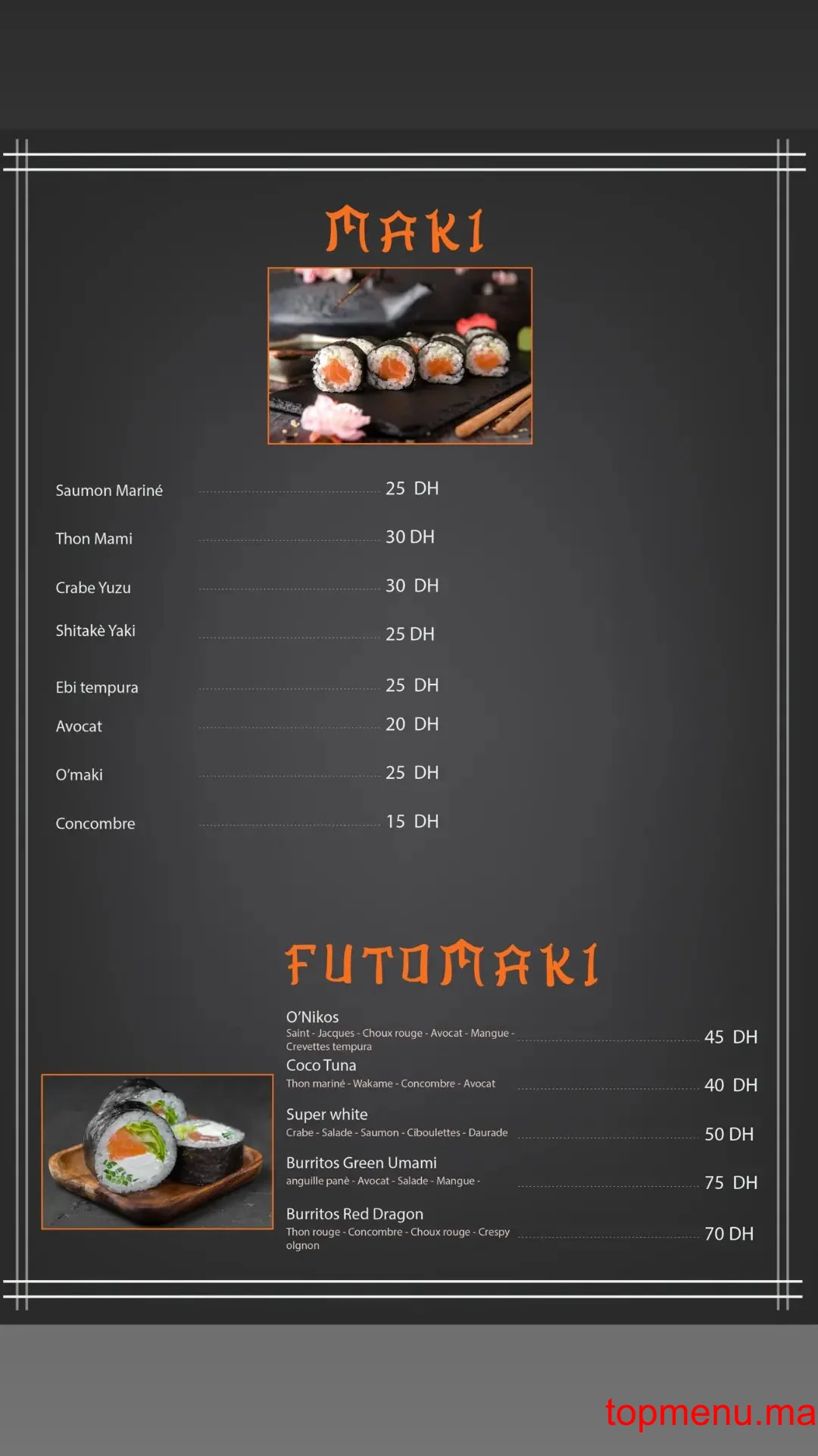 Go Sushi menu page 7