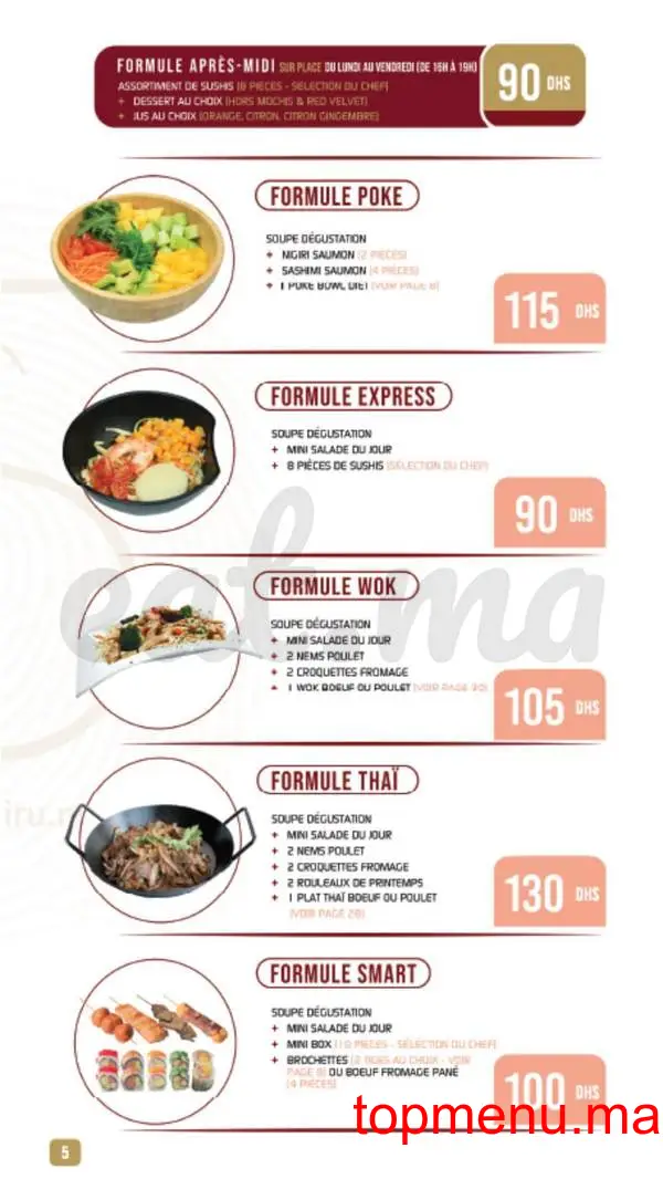 Shiru – Sushis – Thaï & Woks menu page 4