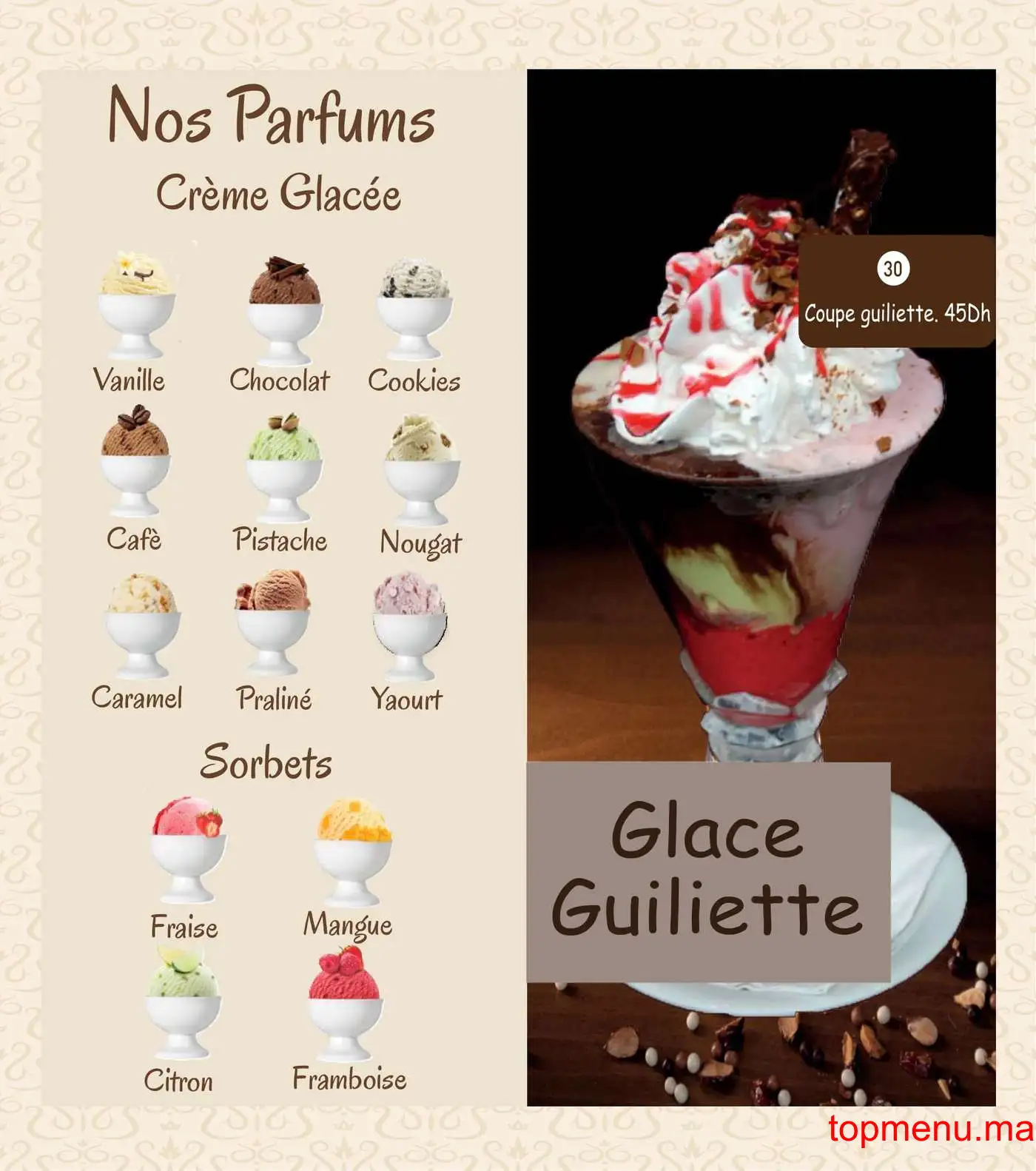 Giuliette café glacier menu page 14