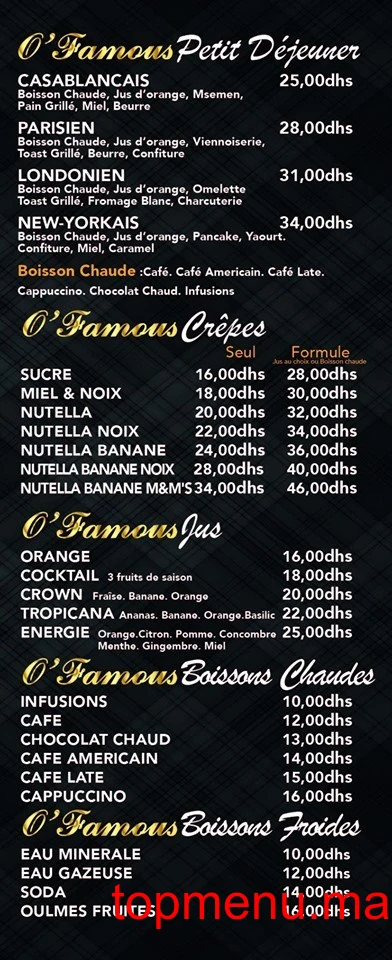 O’Famous menu page 7