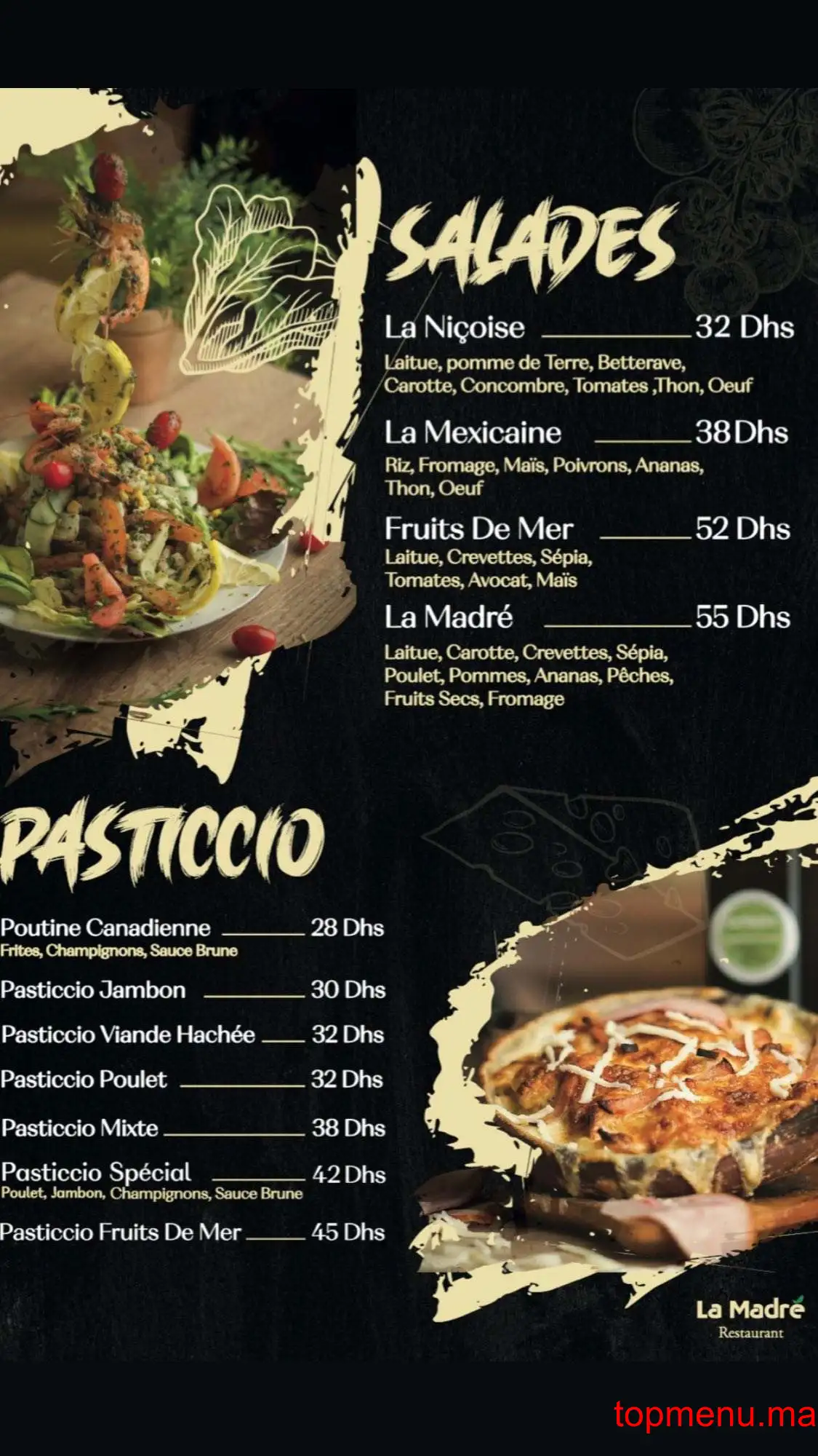 La Madré menu page 1