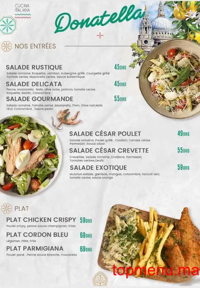 Donatella menu page 1