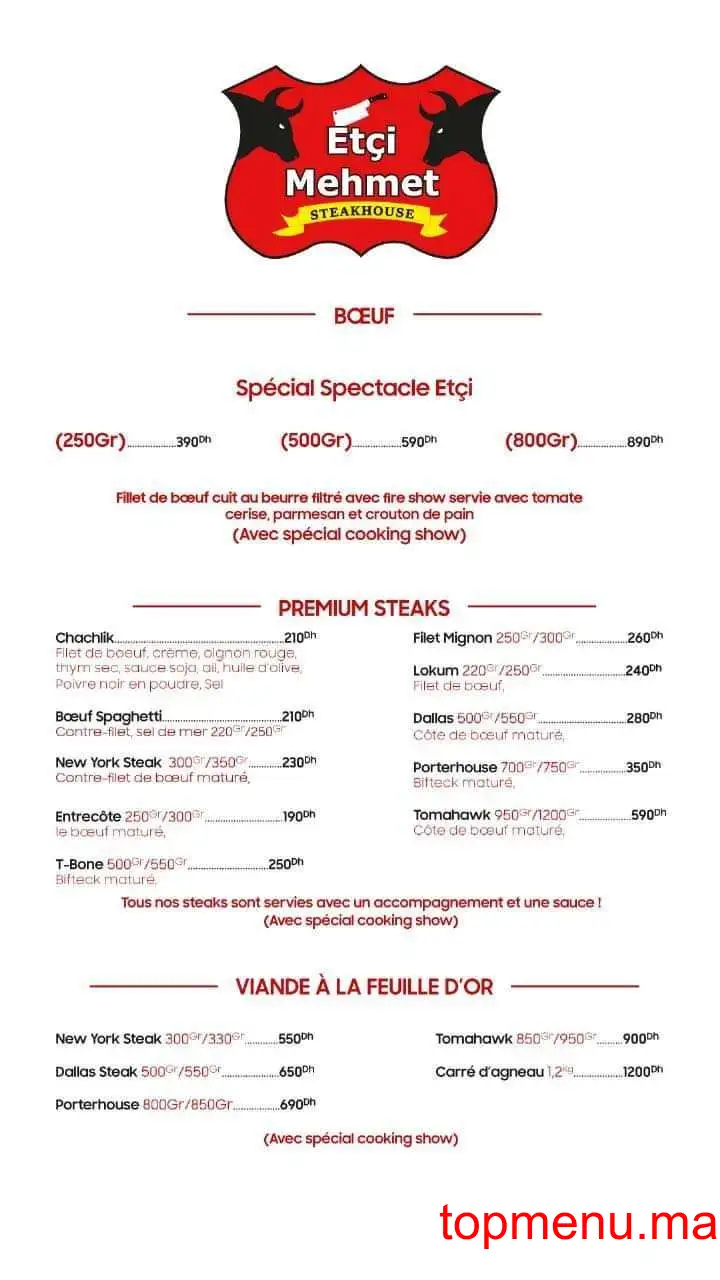 Etçi Mehmet Steakhouse menu page 4