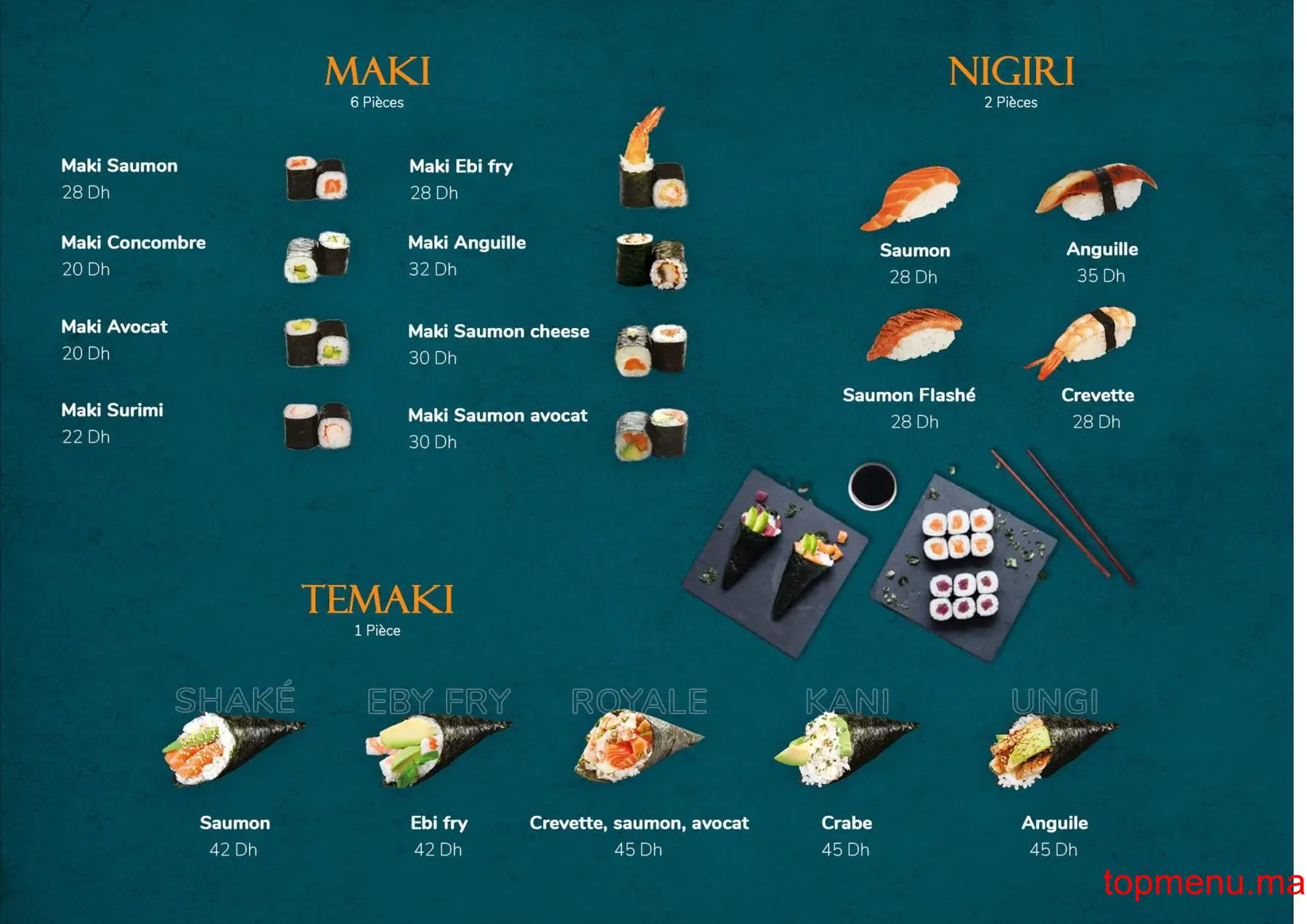 Salmon Sushi menu page 3