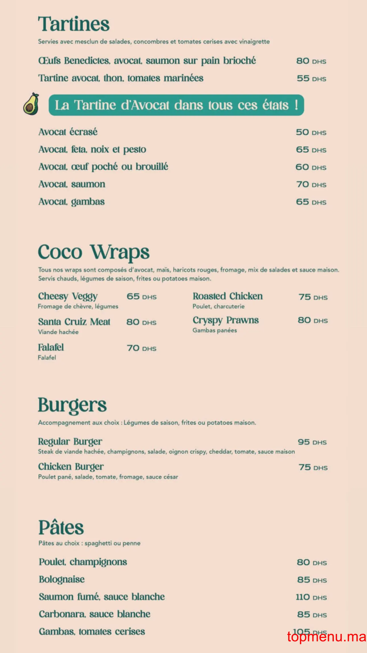 Coco palm menu page 4