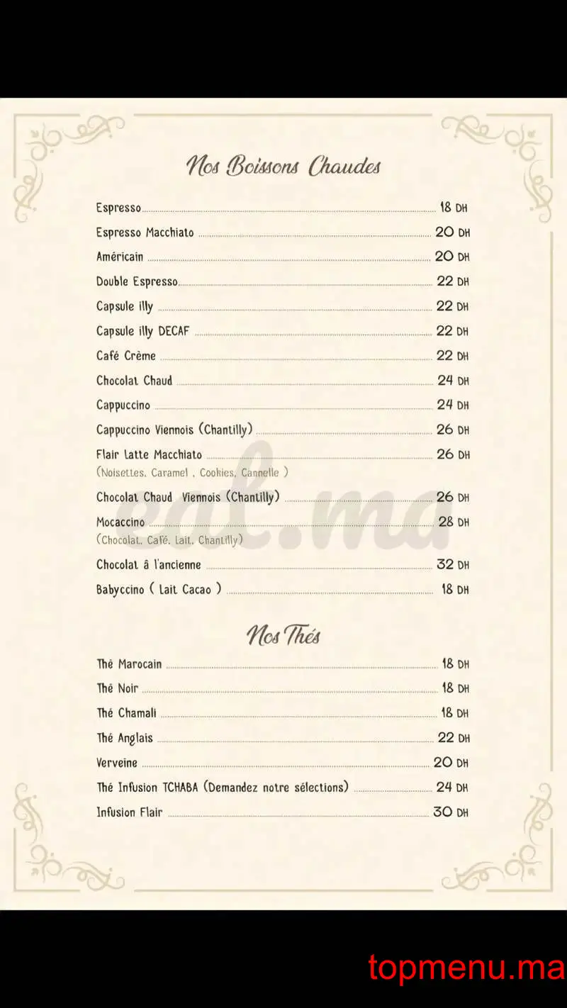 Flair Café Brunch menu page 5