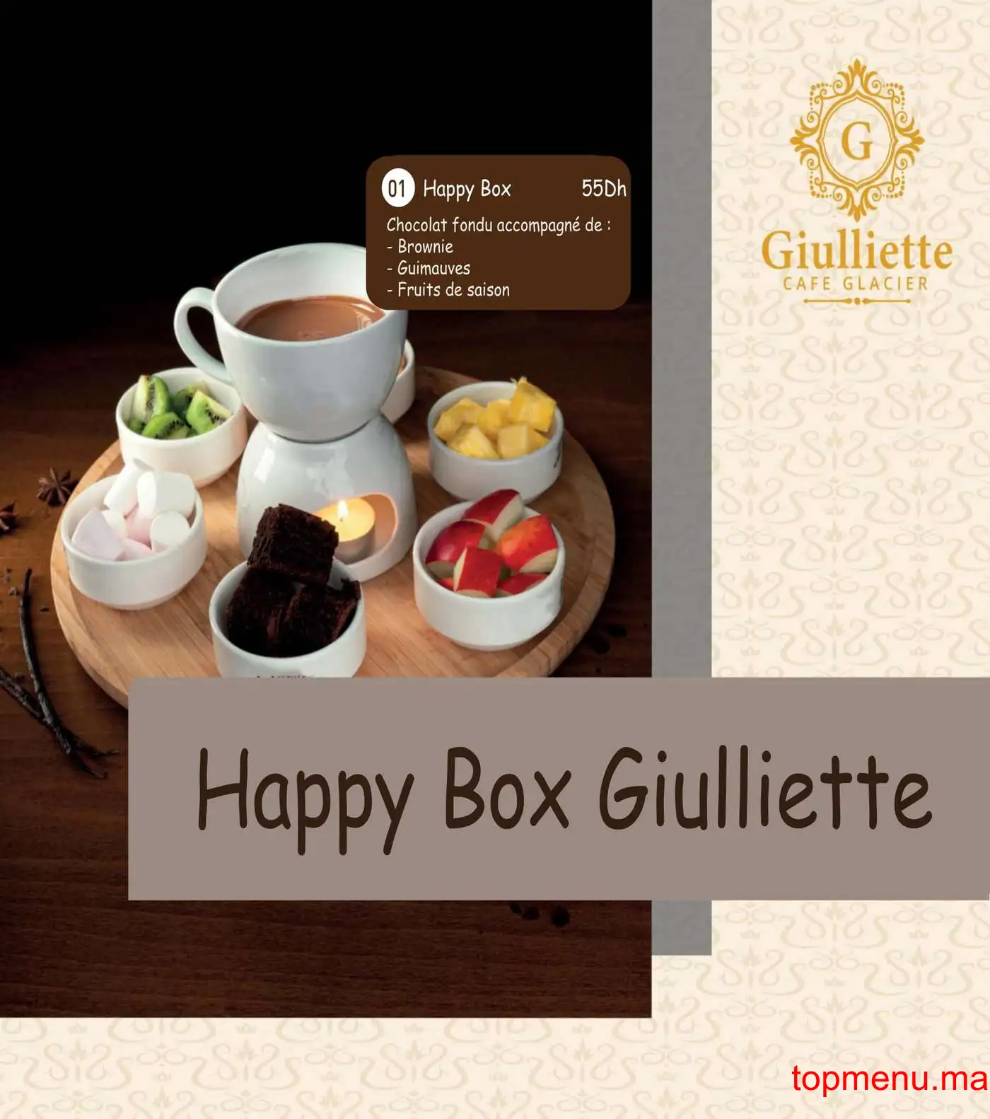 Giuliette café glacier menu page 1