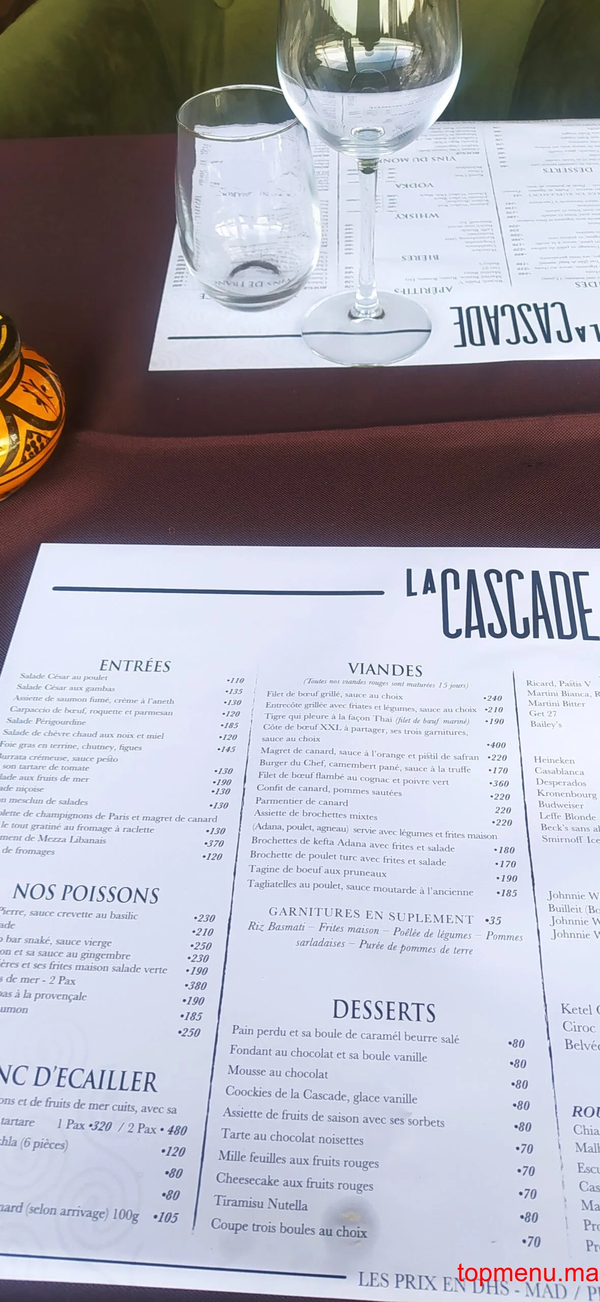 Complexe La Casade menu page 4