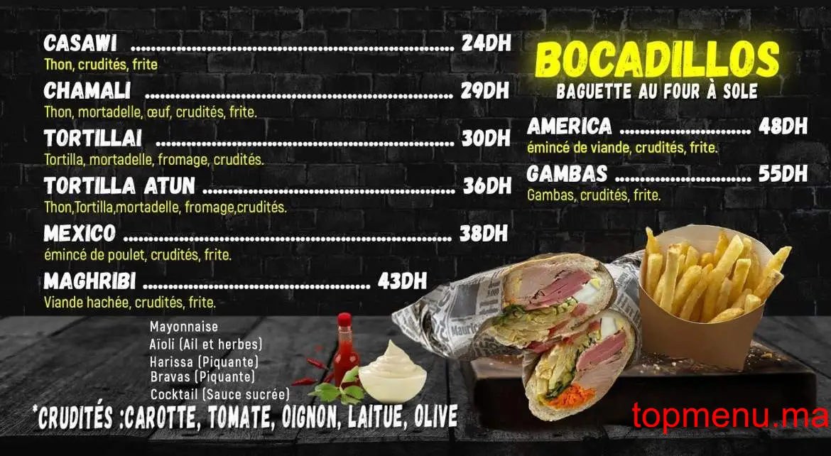 BOCAPATATA menu page 2