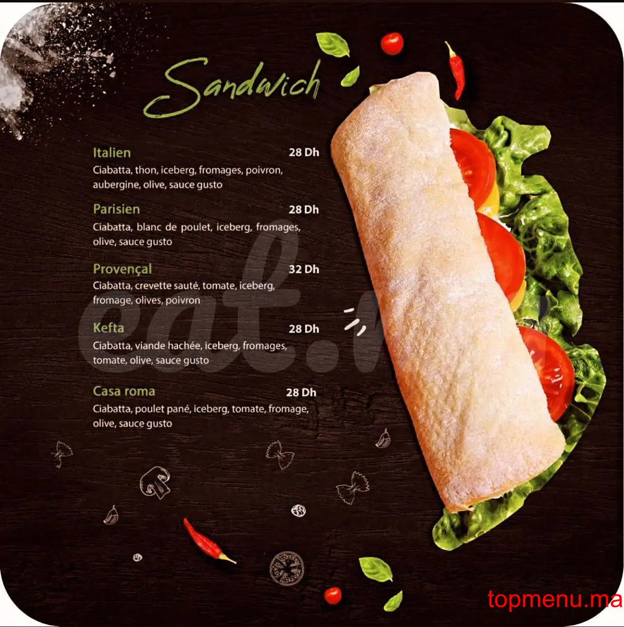 Gusto Pasta menu page 6