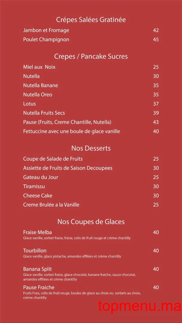 Pause Cafe menu page 15