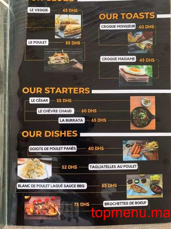 Bellina Street Burger menu page 1