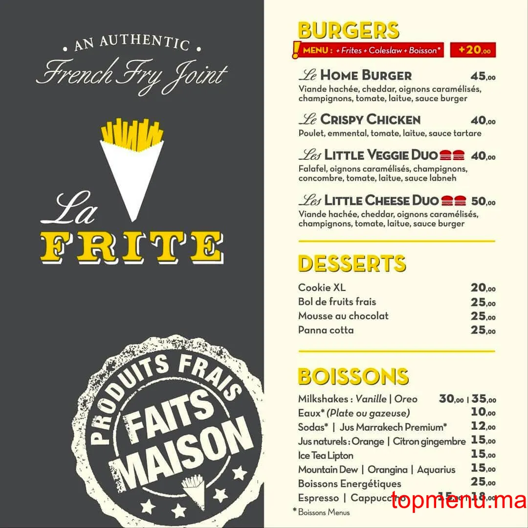 La Frite menu page 3