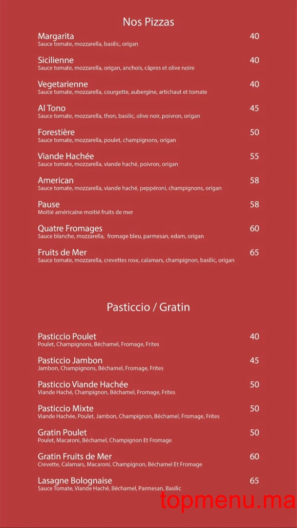 Pause Cafe menu page 11