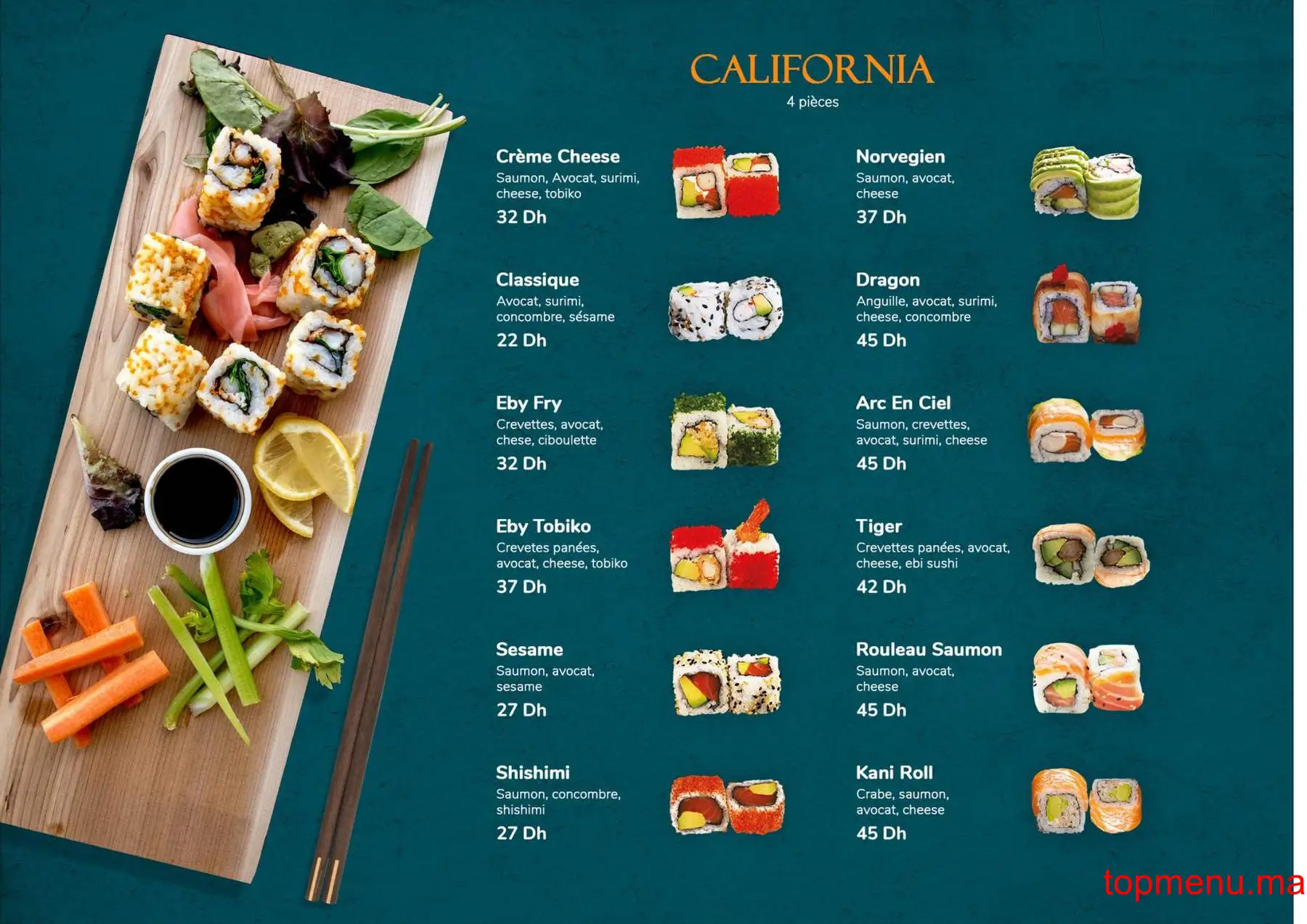 Salmon Sushi menu page 6